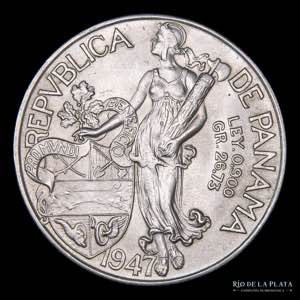 Panama. 1 Balboa 1947. AG.900; 38.1mm; ... 