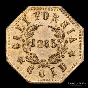 USA. California Gold Token 1865. Octogonal. ... 