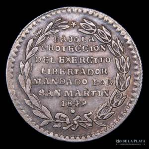 Perú. 2 Reales 1849. Proclama de la ... 