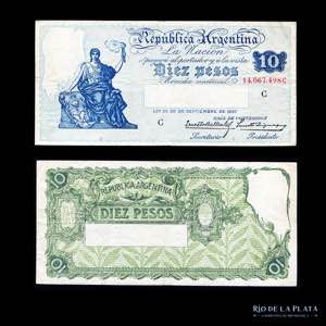 Argentina. Caja Conversión. 10 Pesos 1935. ... 