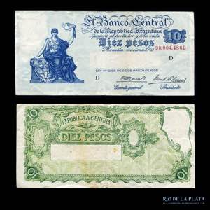 Argentina. Serie Progreso. 10 Pesos 1946. ... 