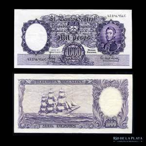 Argentina. Moneda Nacional. 1000 Pesos 1965. ... 