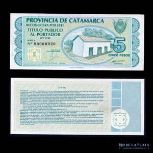 Argentina. Catamarca. Bono 5 Pesos 1998. ... 