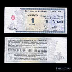 Argentina. Rio Negro. Bono 1 Peso 1995 (aXF)