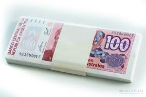 Argentina. Fajo x 100 billetes 100 Australes ... 