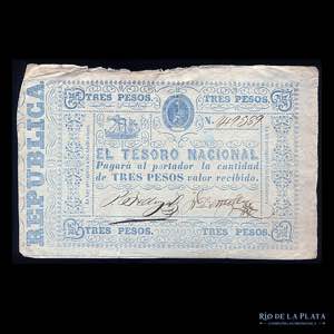 Paraguay. Tesoro Nacional. 3 Pesos (ND ... 