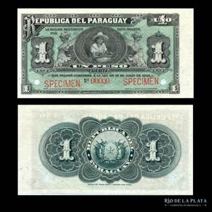 Paraguay. 1 Peso Fuerte 1903.  SPECIMEN. ... 