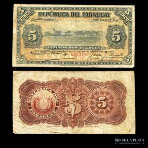 Paraguay. 5 Pesos Fuertes 1907. Impreso en ... 