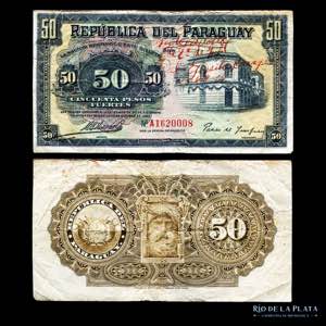 Paraguay. 50 Pesos Fuertes 1920-1923. ... 