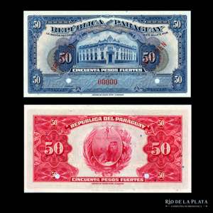 Paraguay. 50 Pesos Fuertes 1923. SPECIMEN. ... 