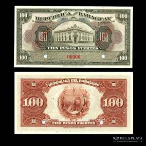 Paraguay. 100 Pesos Fuertes 1923. SPECIMEN. ... 