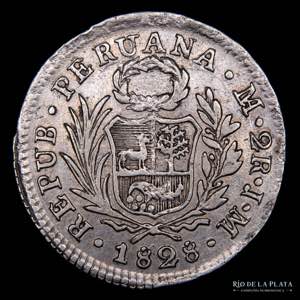 Peru. 2 Reales 1828 JM. ... 