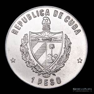 Cuba.  1 Peso 1982. Conmemorativa Ernest ... 