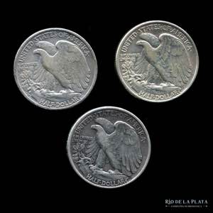 USA. Half Dollar x3 1942, 43 y 44. Walking ... 