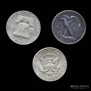 USA. Half Dollar x 3 1944 a 1964. Tres ... 