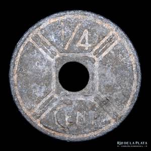 Indochina Francesa. 1/4 Centimes 1943. Zinc; ... 