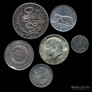 America. Lote x 6 monedas de plata ... 