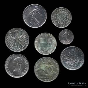 Europa. Lote x 8 monedas de plata 1918-1965. ... 