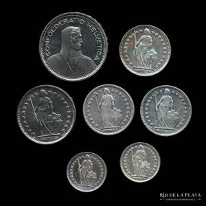 Suiza. Lote x 7 monedas 1914-1979. Incluye 5 ... 