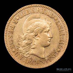 Argentina. 5 Pesos 1882 Argentino de oro. ... 