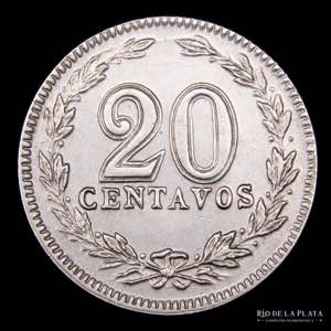 Argentina. 20 Centavos 1897. CuNi; 21.5mm; ... 