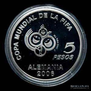 Argentina. 5 Pesos 2005. Copa Mundial de la ... 