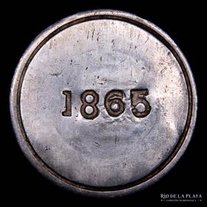 Chile. 1 Peso 1865. AG.970; 37.0mm; 22.69g. ... 