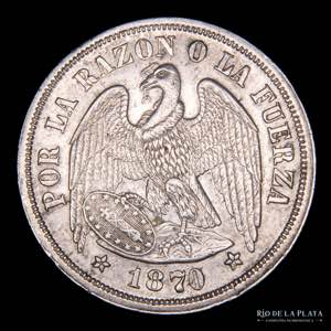 Chile. 1 Peso 1870 So. ... 