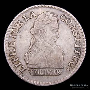 Bolivia. 1/2 Sol /Sueldo 1827 JM. Simón ... 