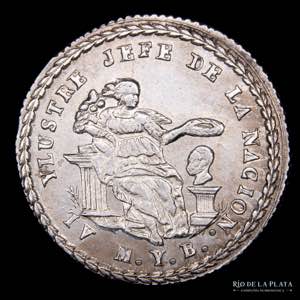 Bolivia. 1 Sol 1854. Medalla Monetaria. AG; ... 