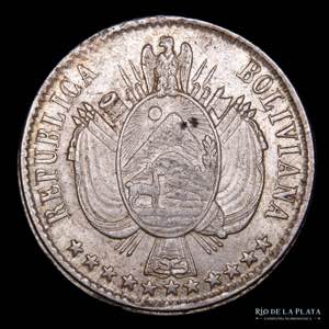 Bolivia. 1 Boliviano 1867/6 FE/P. Sobre ... 