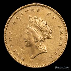 USA. 1 Dollar 1854. Liberty Head. Oro ... 