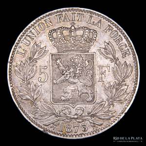 Bélgica. Leopoldo II (1865-1909) 5 Francs ... 