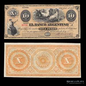 Argentina. Córdoba. 10 Pesos 1873. Bauman ... 