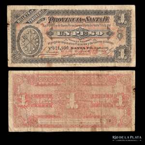 Argentina. Santa Fe. 1 Peso 1890. Billete de ... 