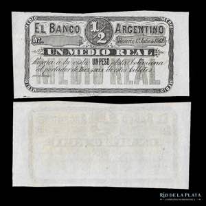 Argentina. Santa Fe. Rosario. 1/2 Real 1869 ... 