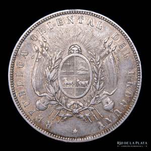 Uruguay. 1 Peso 1893. Santiago Mint. AG.900; ... 