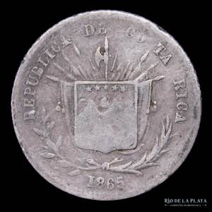 Costa Rica. 5 Centavos 1865. AG.750; 14mm; ... 