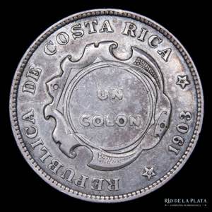 Costa Rica. 1 Colon 1923 sobre 50 Céntimos ... 