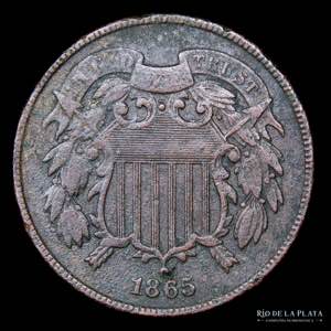 USA. 2 Cents 1865. CU; 23.0mm; 6.12g. KM94 ... 