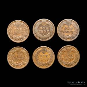 USA. Lote x6. Indian Head Penny 1880 a 1887. ... 