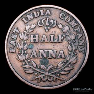India Británica. 1/2 Anna 1835. Ceca de ... 