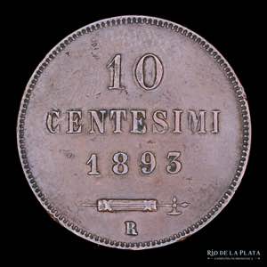 San Marino. 10 Centesimi 1893R. CU; 30.0mm; ... 