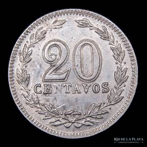 Argentina. 20 Centavos 1897. CuNi; 21.5mm; ... 