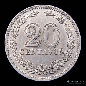 Argentina. 20 Centavos 1906. CuNi; 21.5mm; ... 