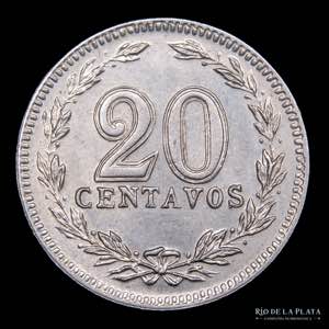 Argentina. 20 Centavos 1915. CuNi; 21.5mm; ... 