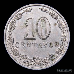 Argentina. 10 Centavos 1907. Cu-Ni; 19mm; ... 