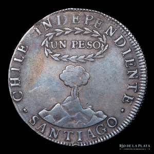 Chile 1 Peso 1820 FD. Volcán. AG.902; ... 