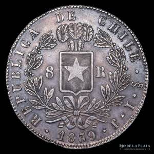 Chile. 8 Reales 1839 IJ. ... 