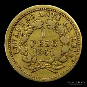 Chile. 1 Peso 1861. Oro ... 